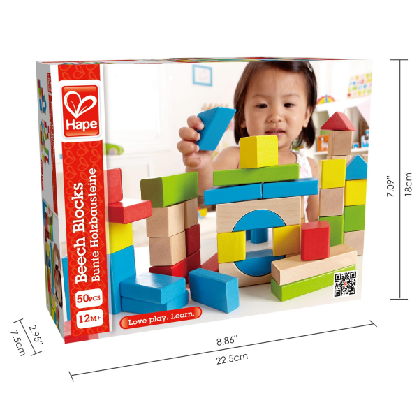 Bloques de Madera- 50Piezas - Juguete para Niños