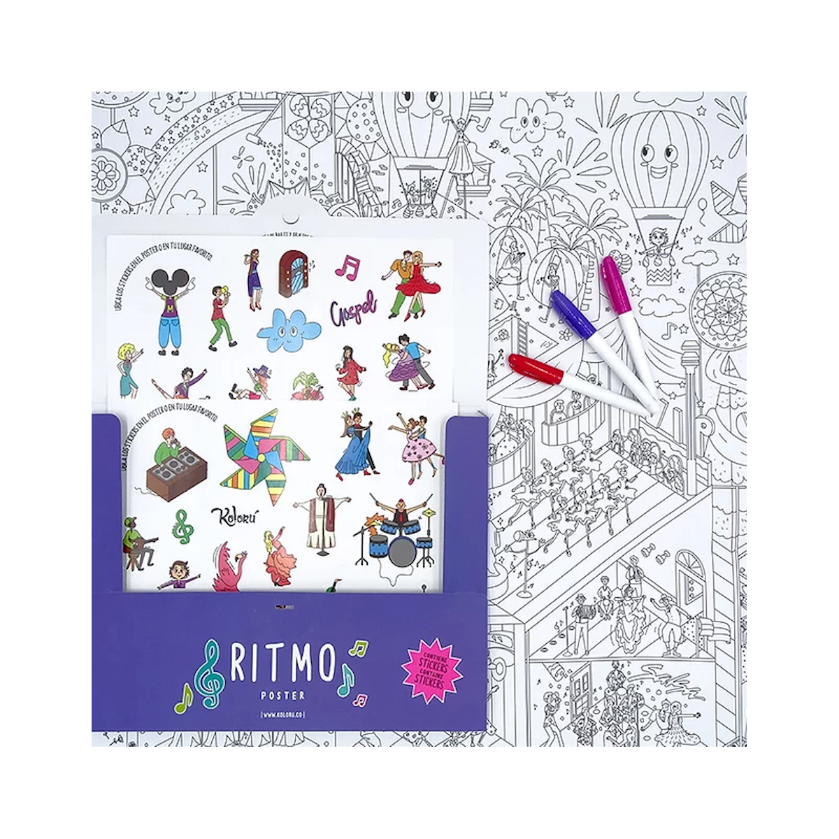 Poster Para Colorear: Ritmo