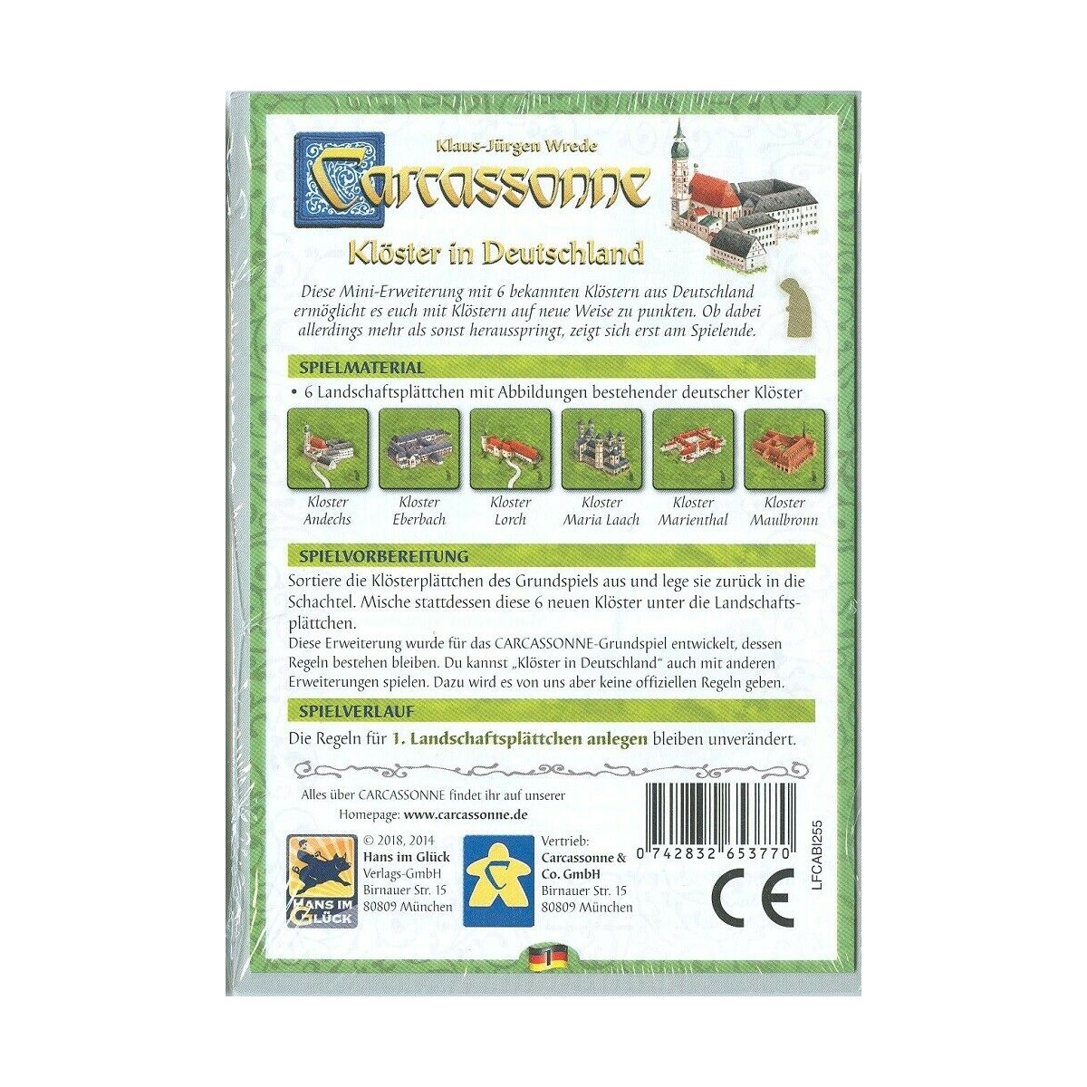 Carcassonne: Kloster in Deutschland - Eng