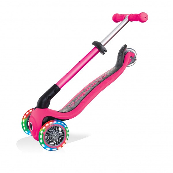 Monopatín Infantil Junior Luces Led Rosado Neon