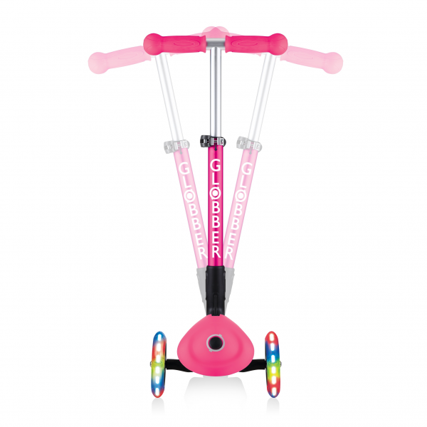 Monopatín Infantil Junior Luces Led Rosado Neon
