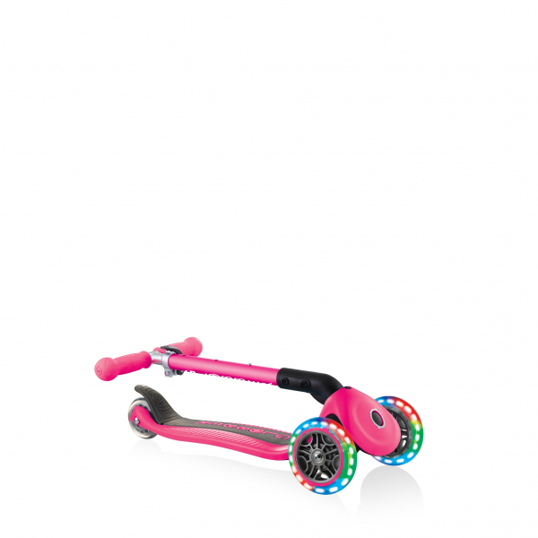 Monopatín Infantil Junior Luces Led Rosado Neon