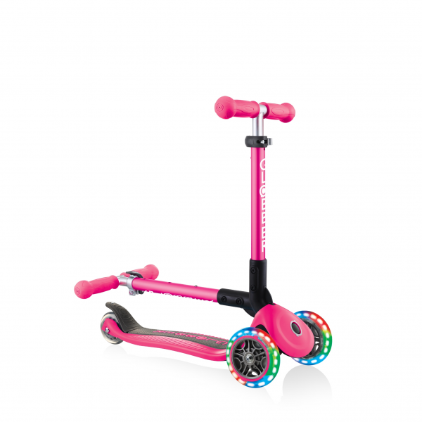 Monopatín Infantil Junior Luces Led Rosado Neon