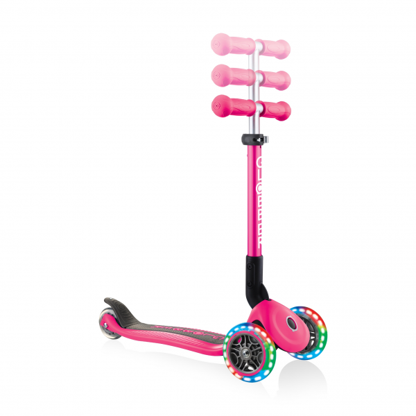 Monopatín Infantil Junior Luces Led Rosado Neon