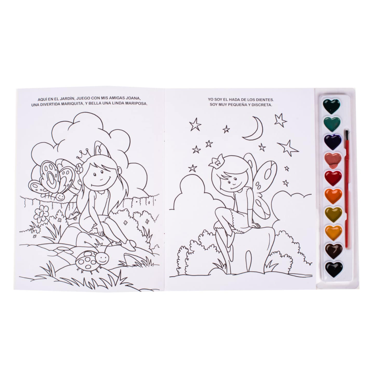 Hadas Brillantes, Libro con Acuarelas + Pincel