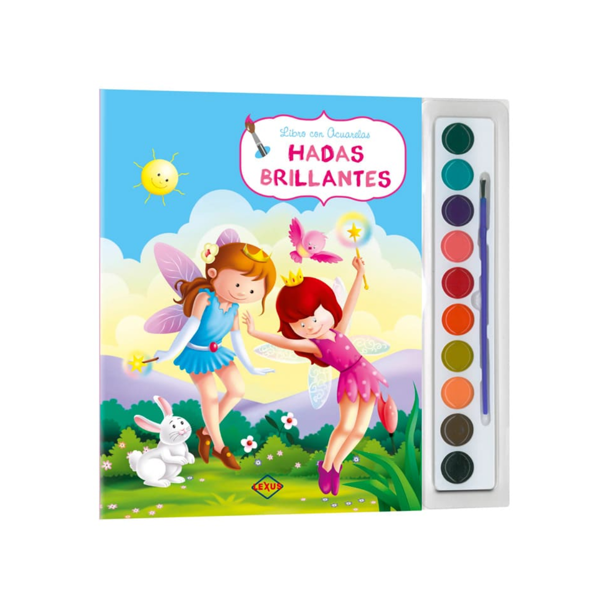 Hadas Brillantes, Libro con Acuarelas + Pincel