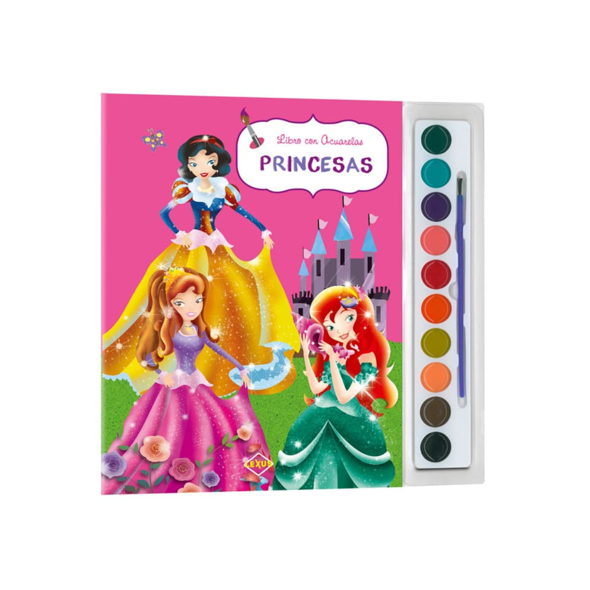 Princesas, Libro con Acuarelas + Pincel
