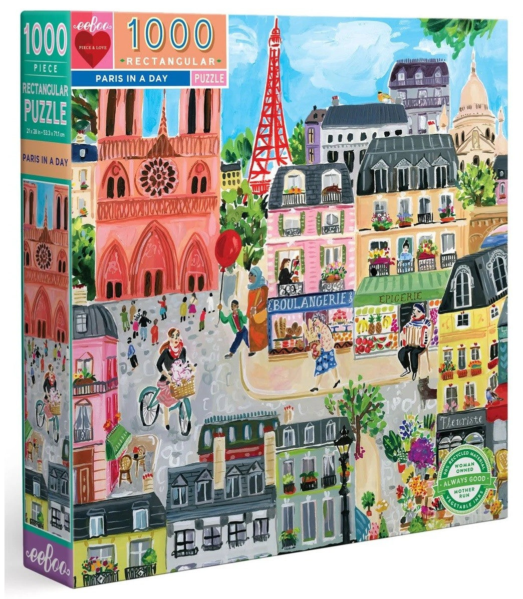 Rompecabezas rectangular de 1000 piezas de París en un Día
