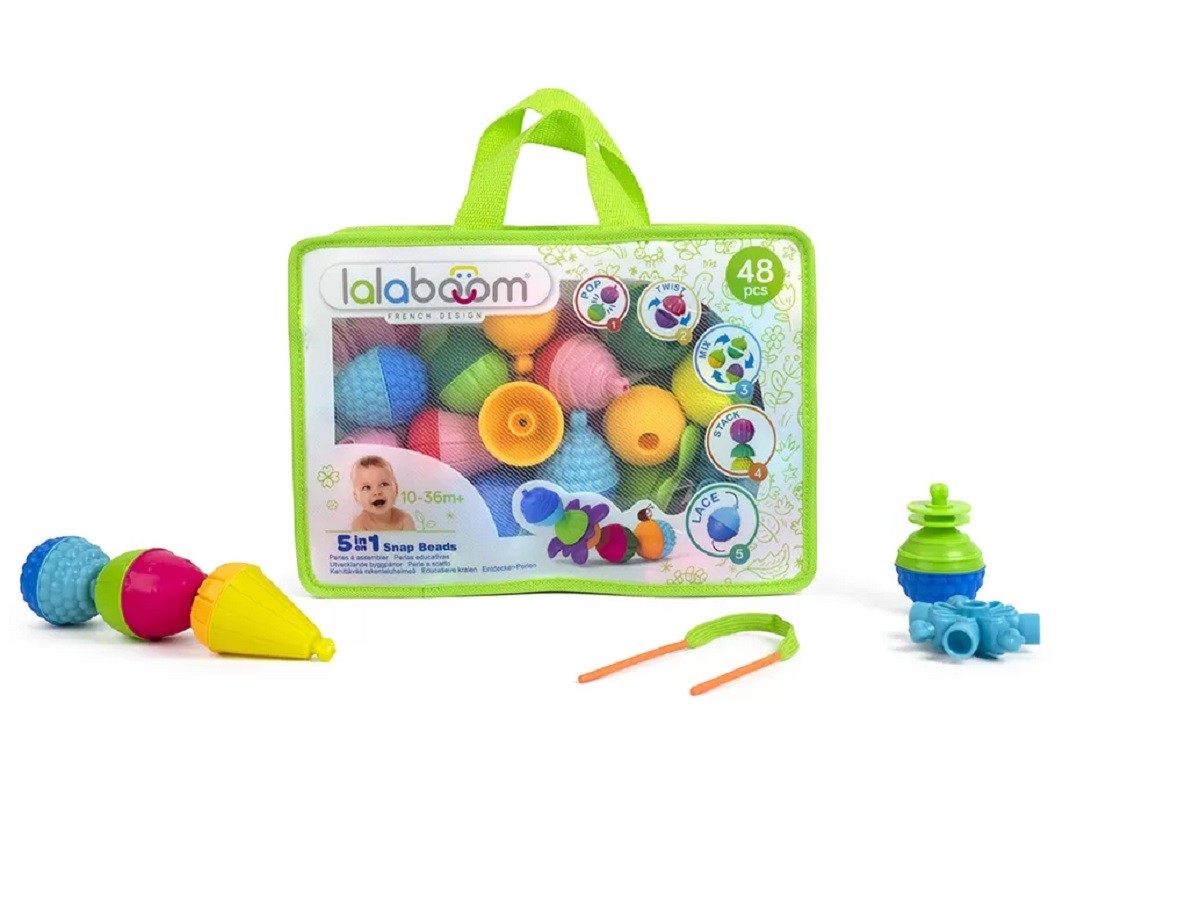 Saco Zipper Perlas Educativas 48 Piezas- Juguete Para Niños