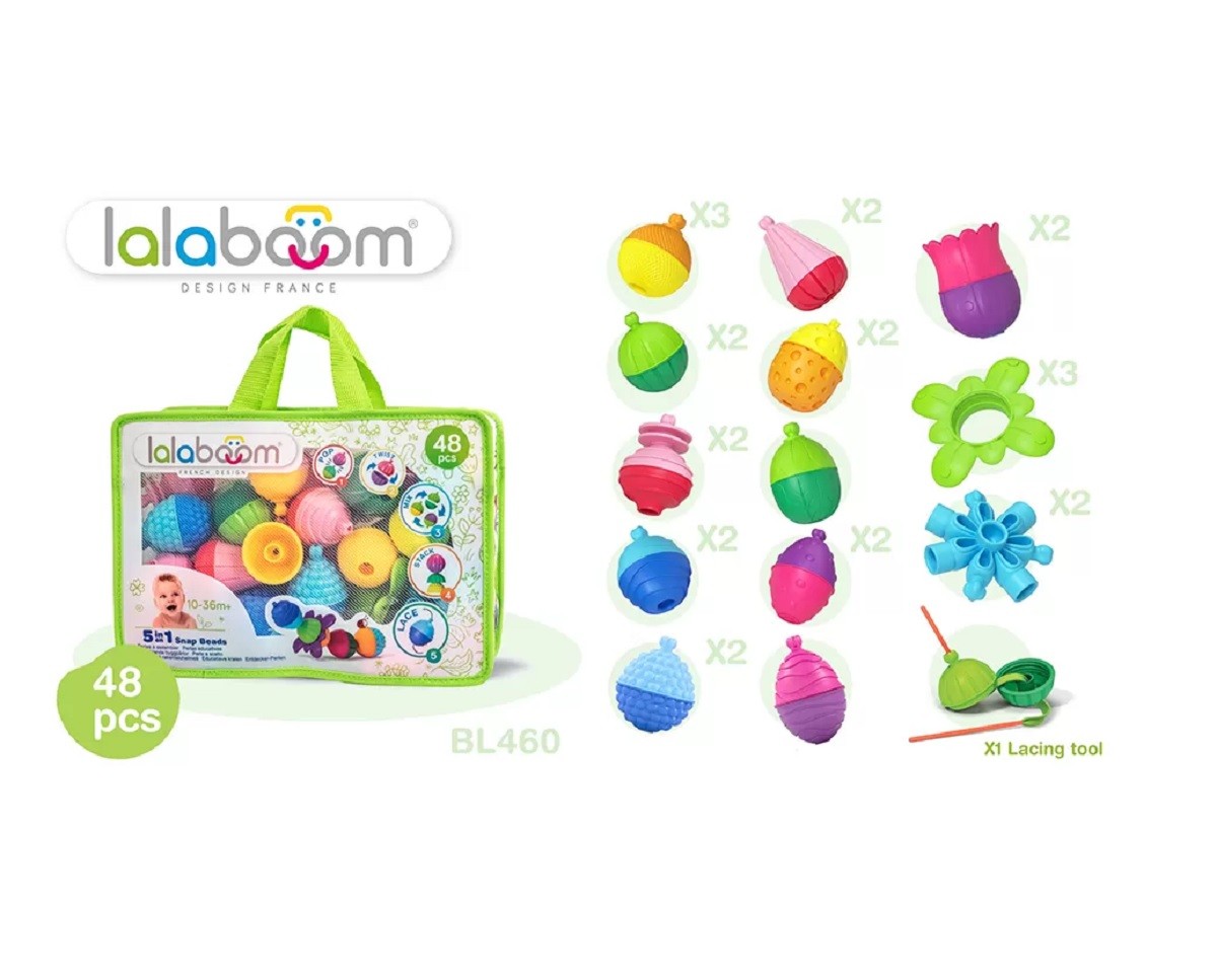 Saco Zipper Perlas Educativas 48 Piezas- Juguete Para Niños