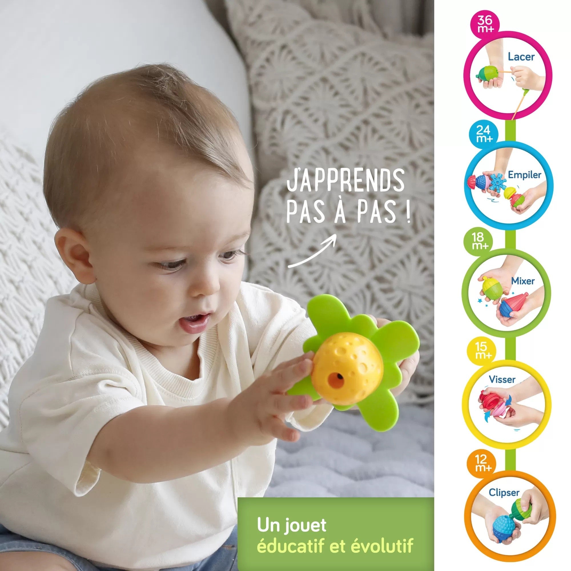Tubo de Perlas Educativas - Juguete Niños Y Bebes