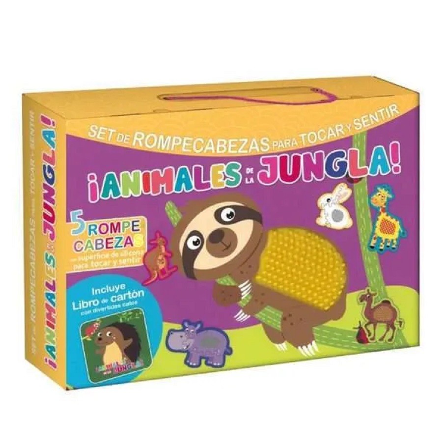 ¡Animales de la Jungla! Rompecabezas Para Tocar y Sentir