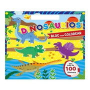 Libro Block Para Colorear y Aprender: Dinosaurios