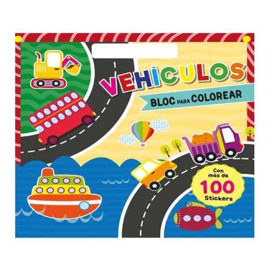 Libro Block Para Colorear y Aprender: Vehículos