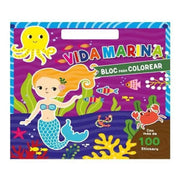 Libro Block Para Colorear y Aprender: Vida Marina