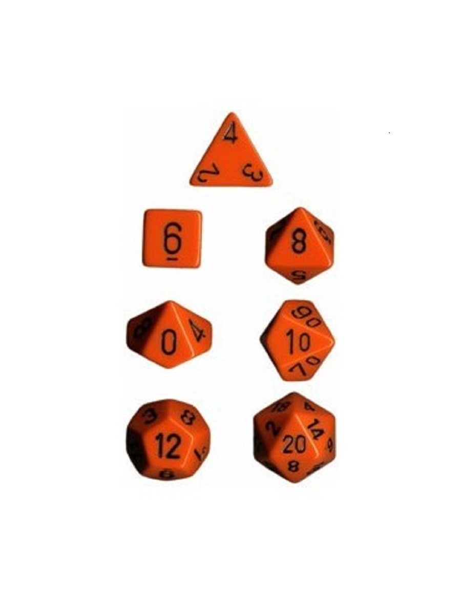 Set X 7 Dados - Naranja con Negro