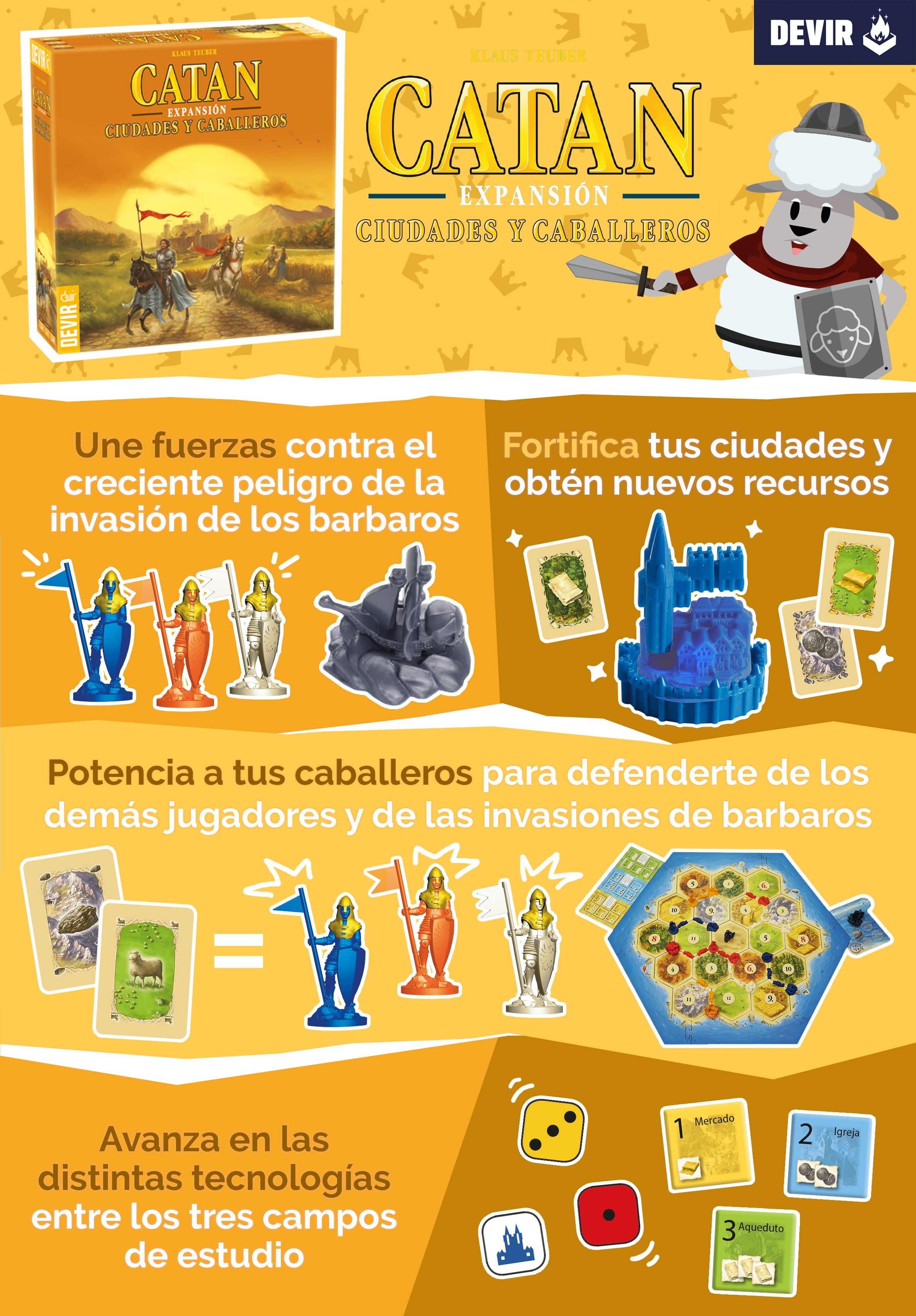 Catan Ciudades y Caballeros 5-6 jugadores Expansión Segunda Edición