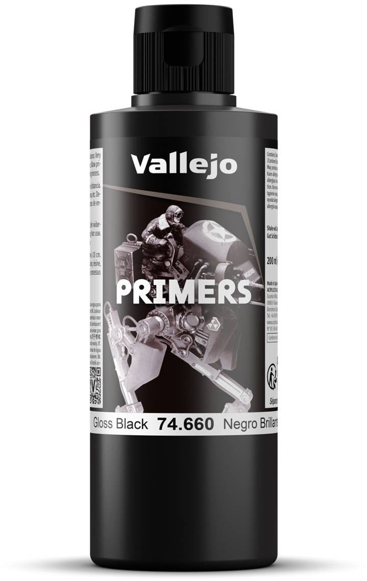 Pintura Surface Primer Negro Brillante 74660 200ml - Vallejo