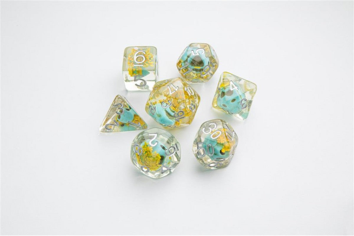 Set x7 Dados De Rol - Calaveras verdes