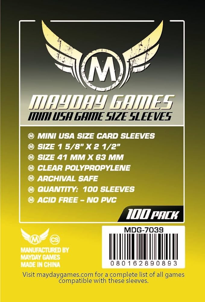Fundas Mini Usa Mayday 41X63mm x100