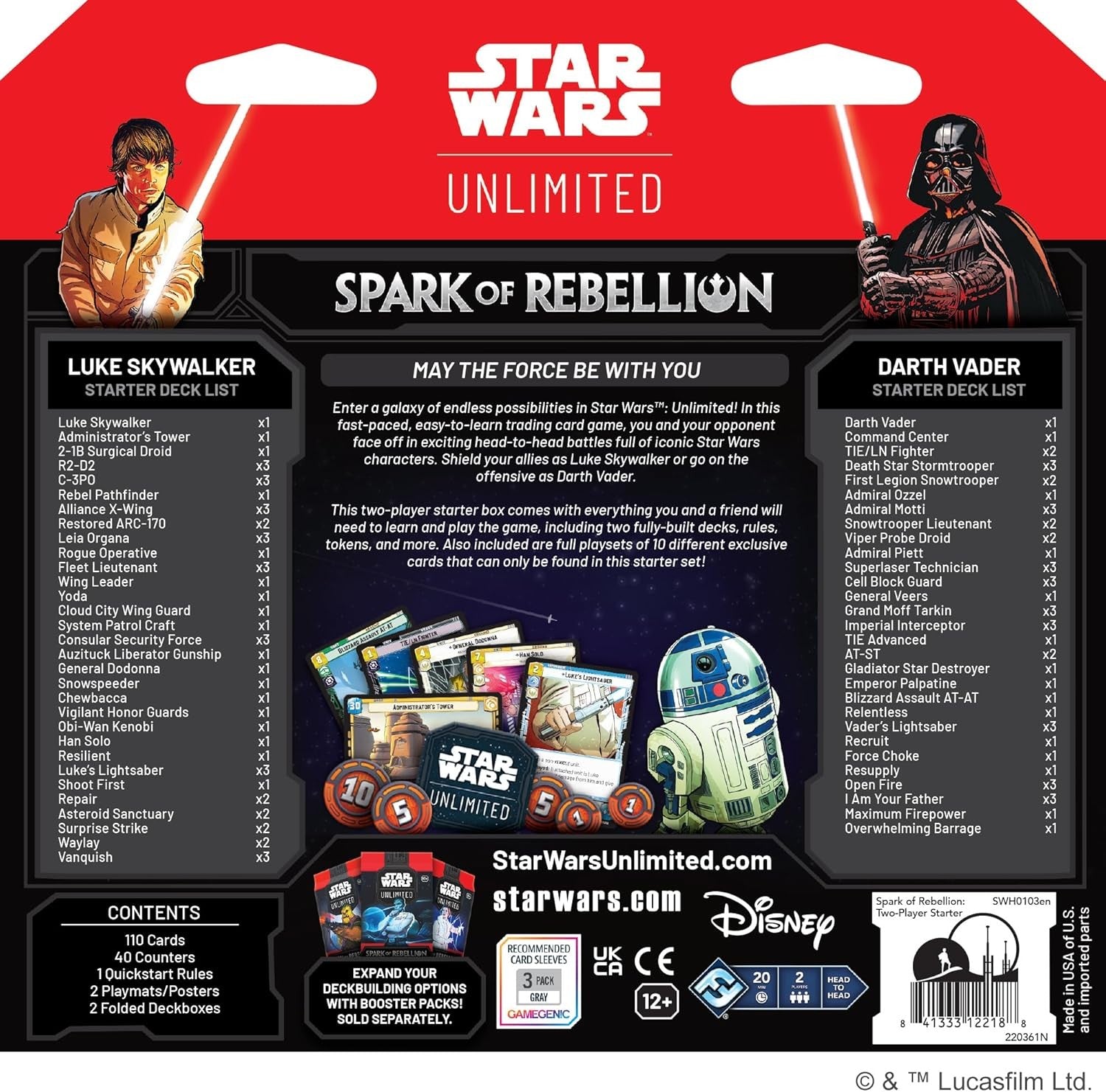 Caja de inicio SWU Spark of Rebellion Two Player Starter - Ing
