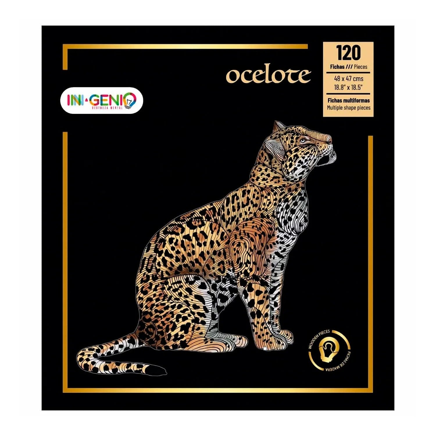 Ocelote - Jaguar Rompecabezas En Madera