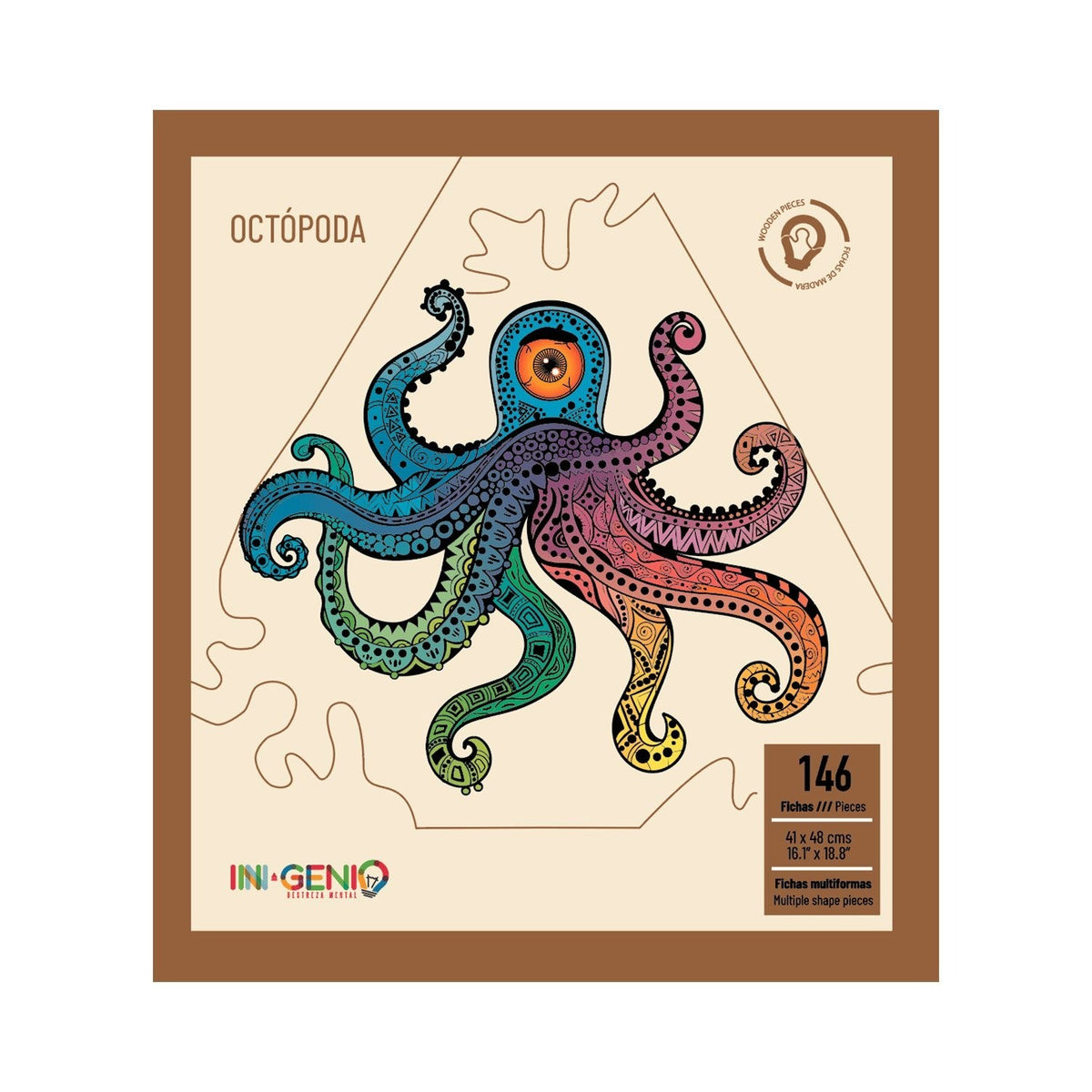 Pulpo Octópoda - Rompecabezas En Madera
