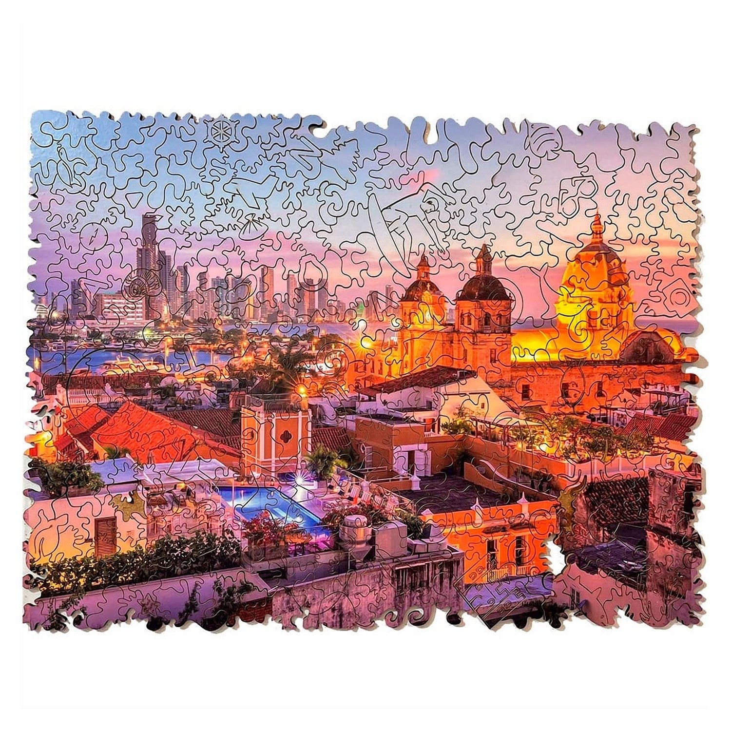 Atardecer En Cartagena - Rompecabezas En Madera