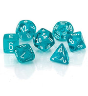Set 7 Dados Verde Azulado/Blanco