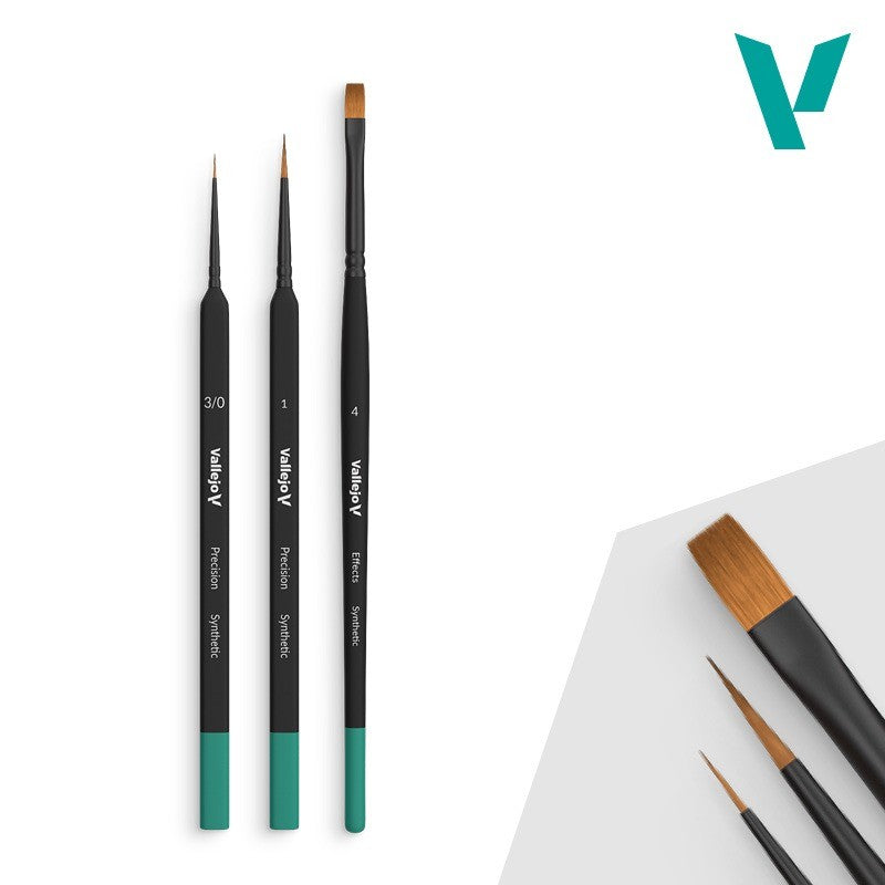 Pinceles Starter Set Redondo No. 1 y 3/0 Efecto 4 - Vallejo