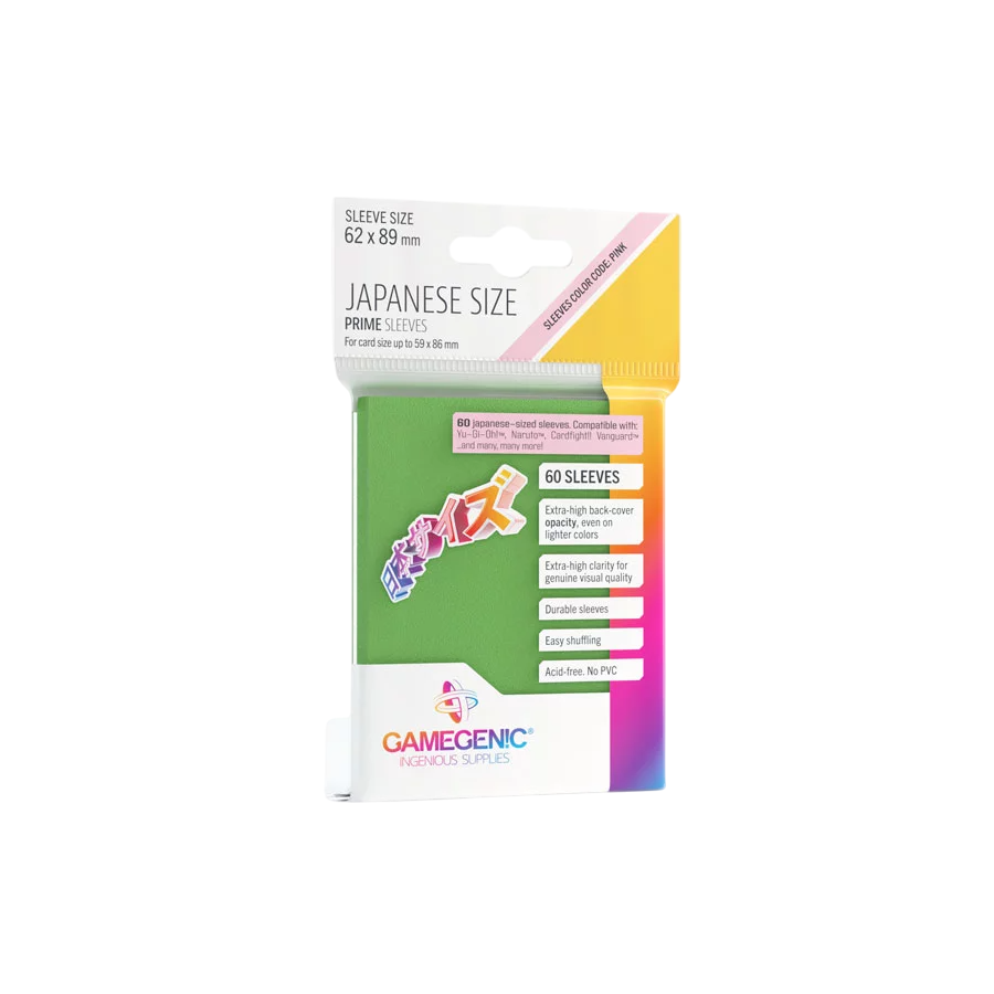 Fundas 62x89mm - Japanese Size x60 Verde - Prime Sleeves