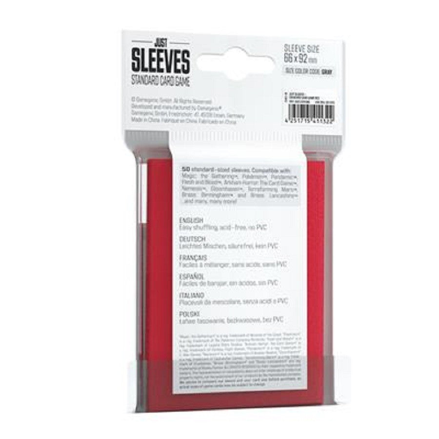 Fundas 66x92 mm - Just Sleeves Standard x 50 - Rojo
