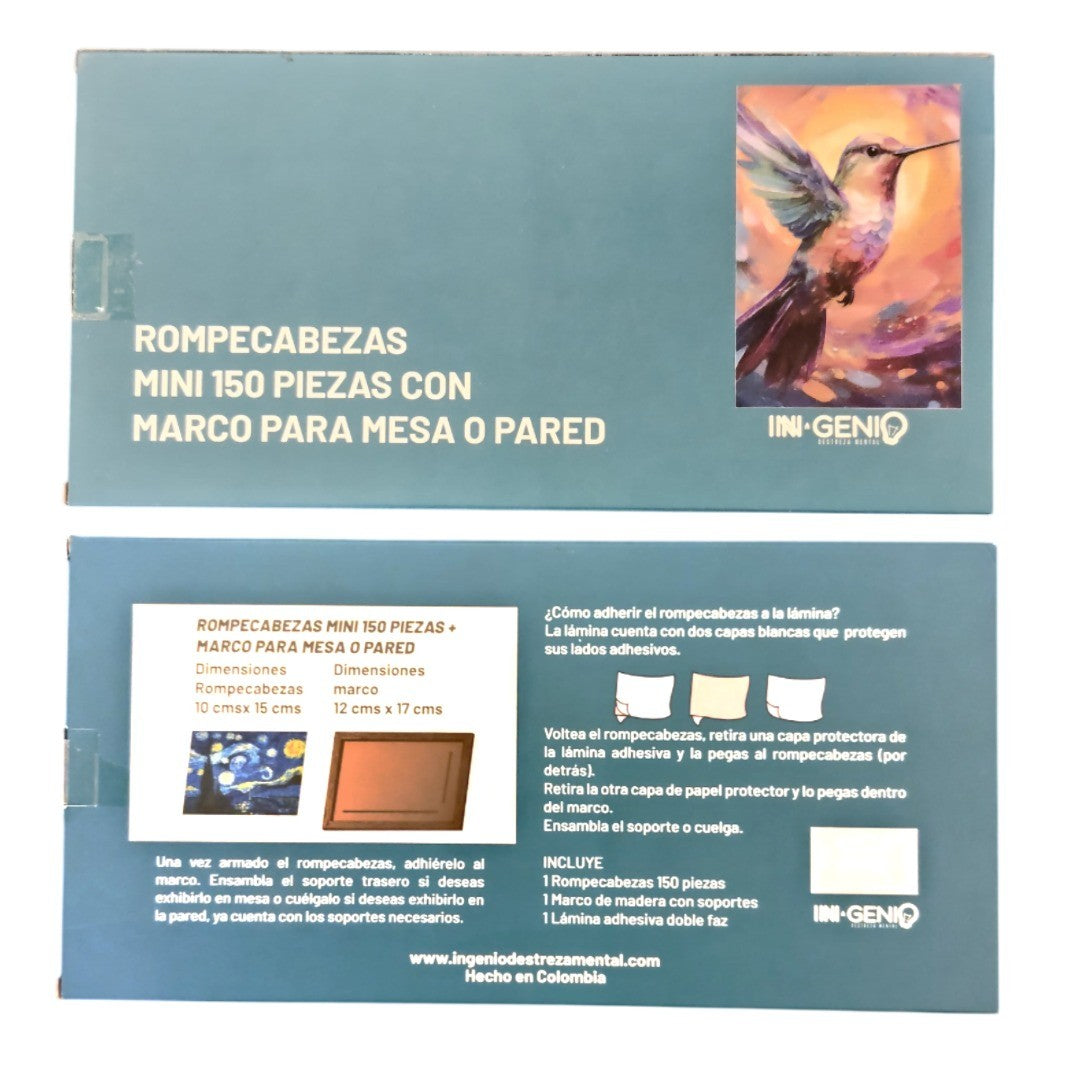 Rompecabezas Mini Con Marco - Colibrí - 150 Piezas