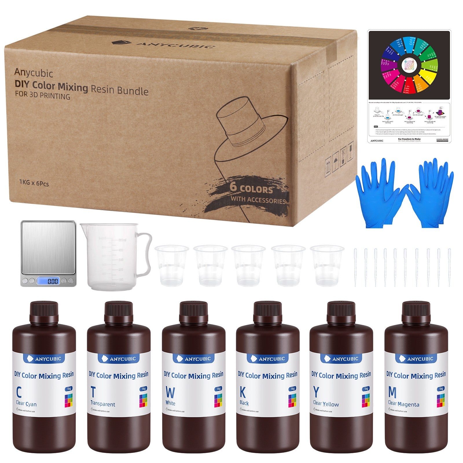 Set X6 Potes De Resinas Para Impresora 3d Diy