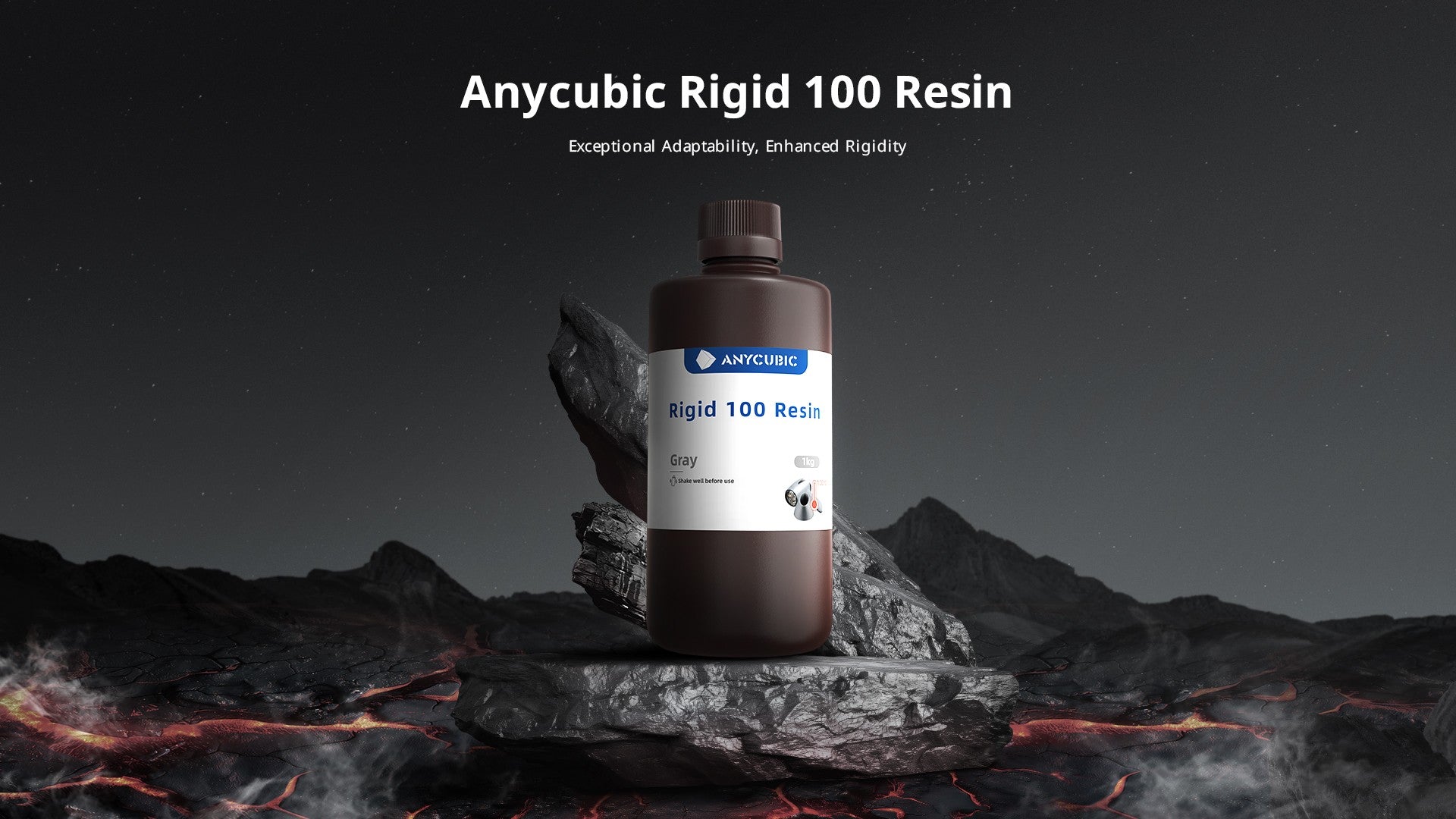 Resina Anycubic Rigida 100 Impresion 3d 1kg Gris