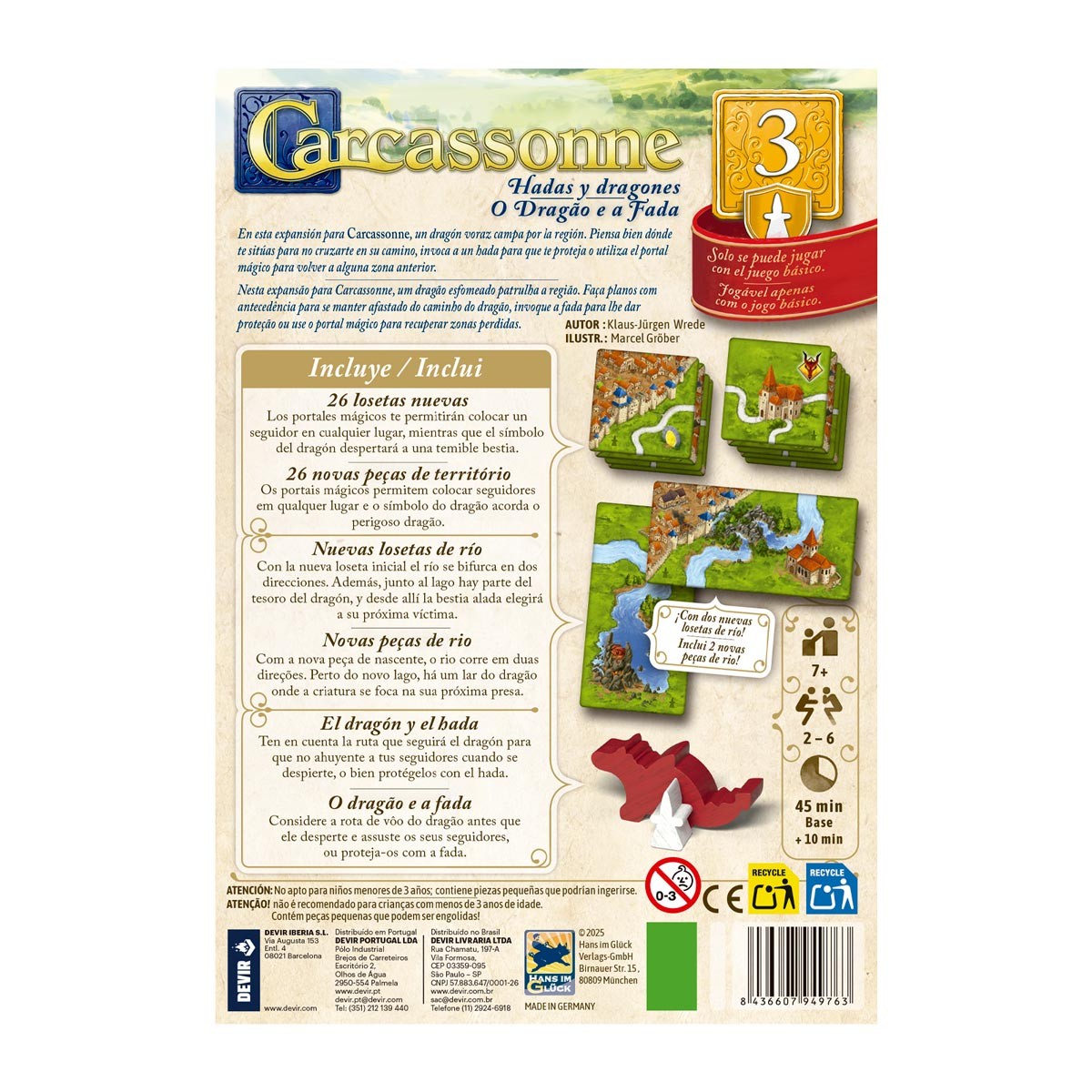 Carcassonne: Dragones y Hadas - Expansión 3