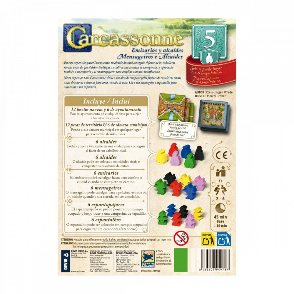 Carcassonne: Emisarios Y Alcaldes - Expansión 5