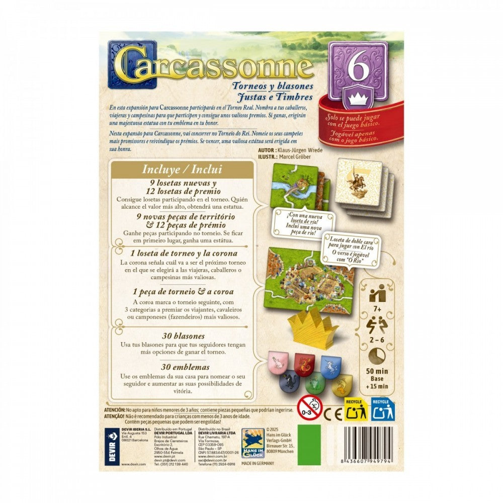 Carcassonne: Torneos Y Blasones - Expansión 6