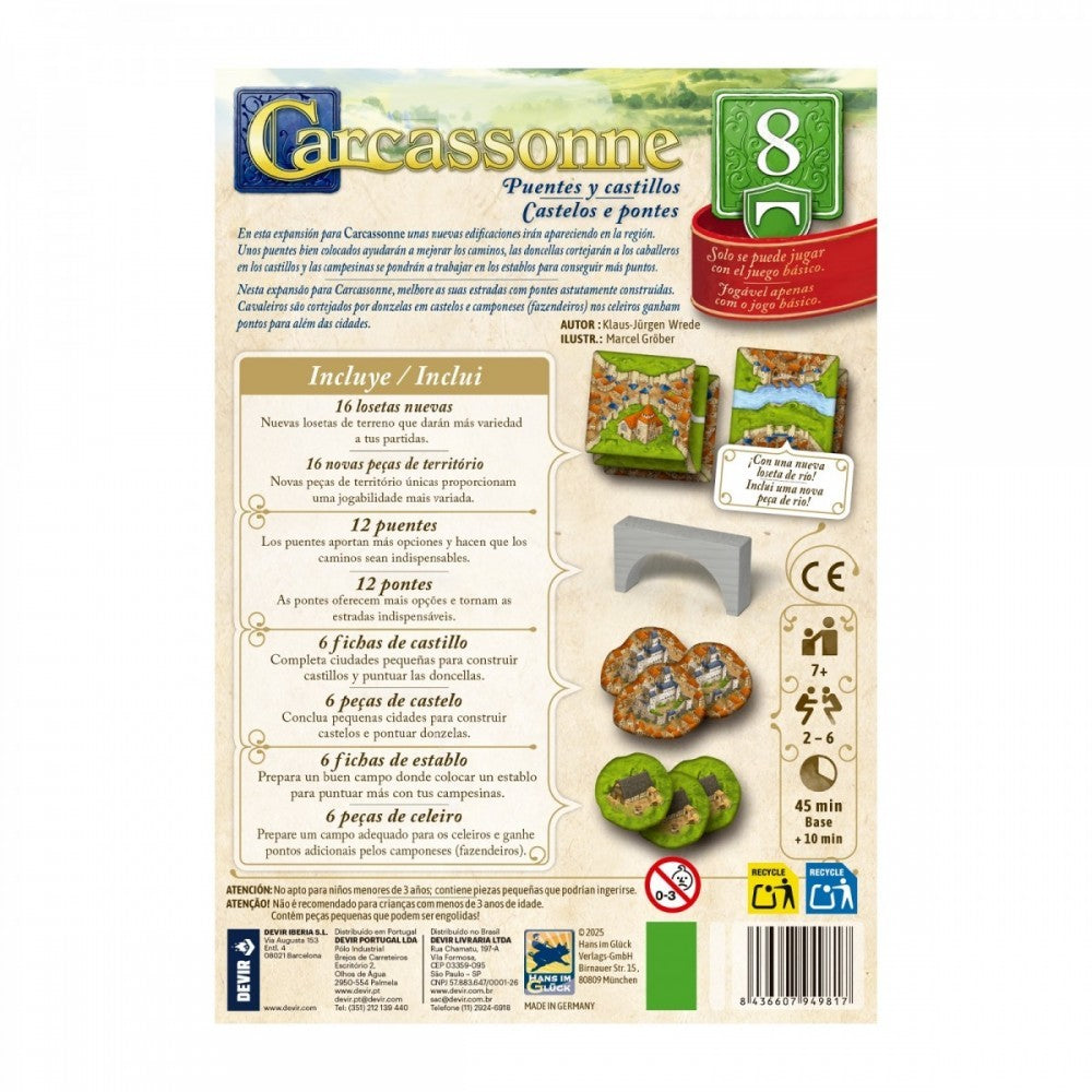 Carcassonne: Puentes Y Castillos - Expansión 8