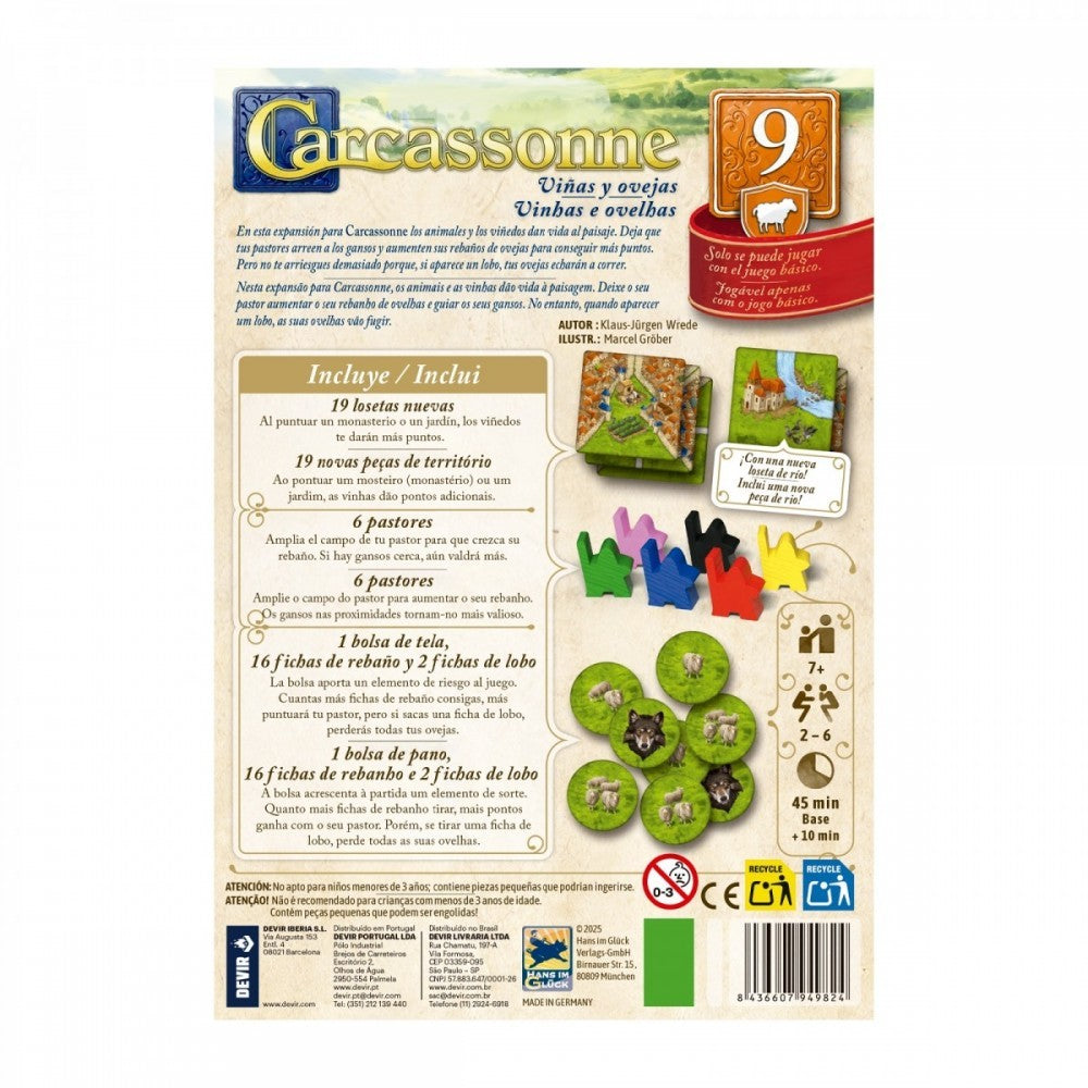 Carcassonne: Viñas Y Ovejas - Expansión 9