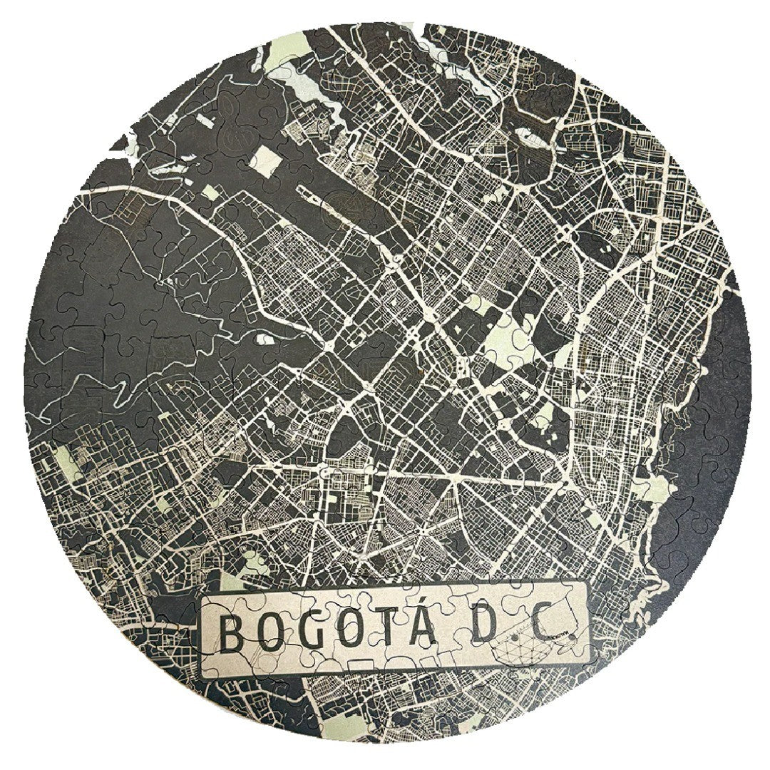 Mapa Bogotá D.C - Rompecabezas Redondo en Madera 165 Piezas