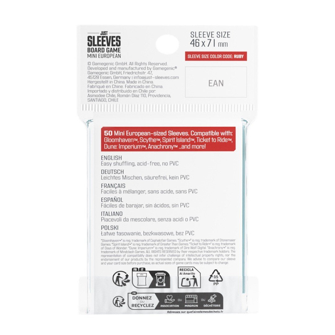 Fundas 46x71 mm - Just Sleeves Mini European x50