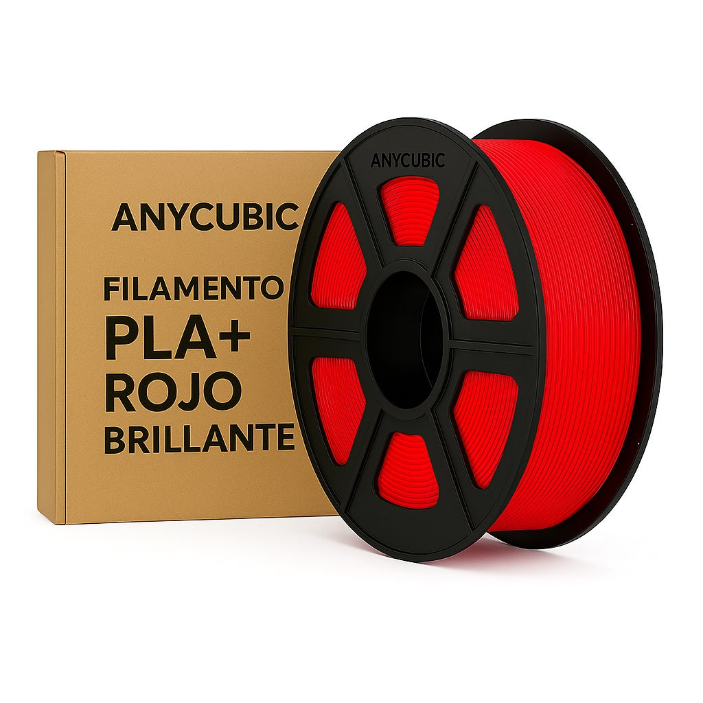 Filamento Anycubic Impresión 3d Pla Plus Premium 1.75mm 1kg Rojo Brillante