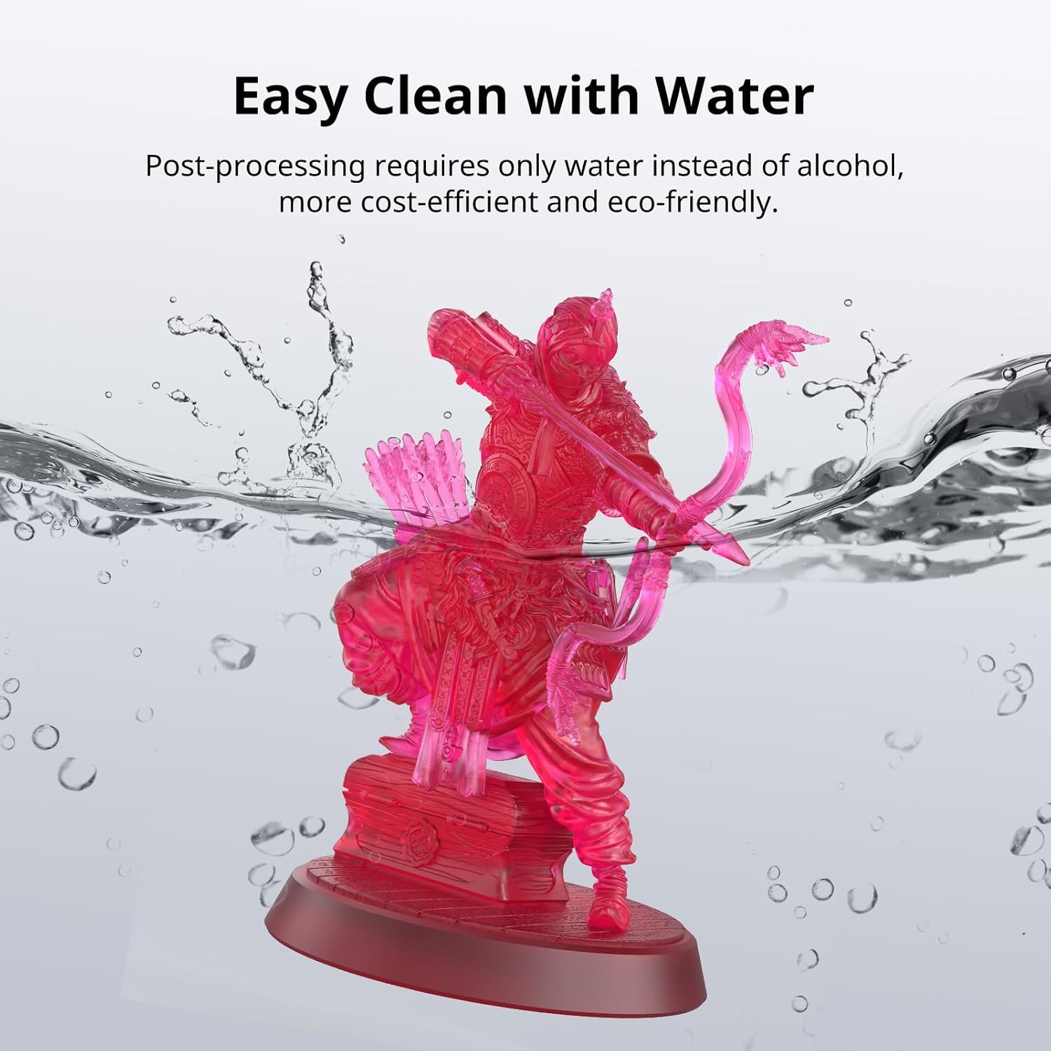 Resina Anycubic Water Wash 2.0 1Kg Rojo Traslucido
