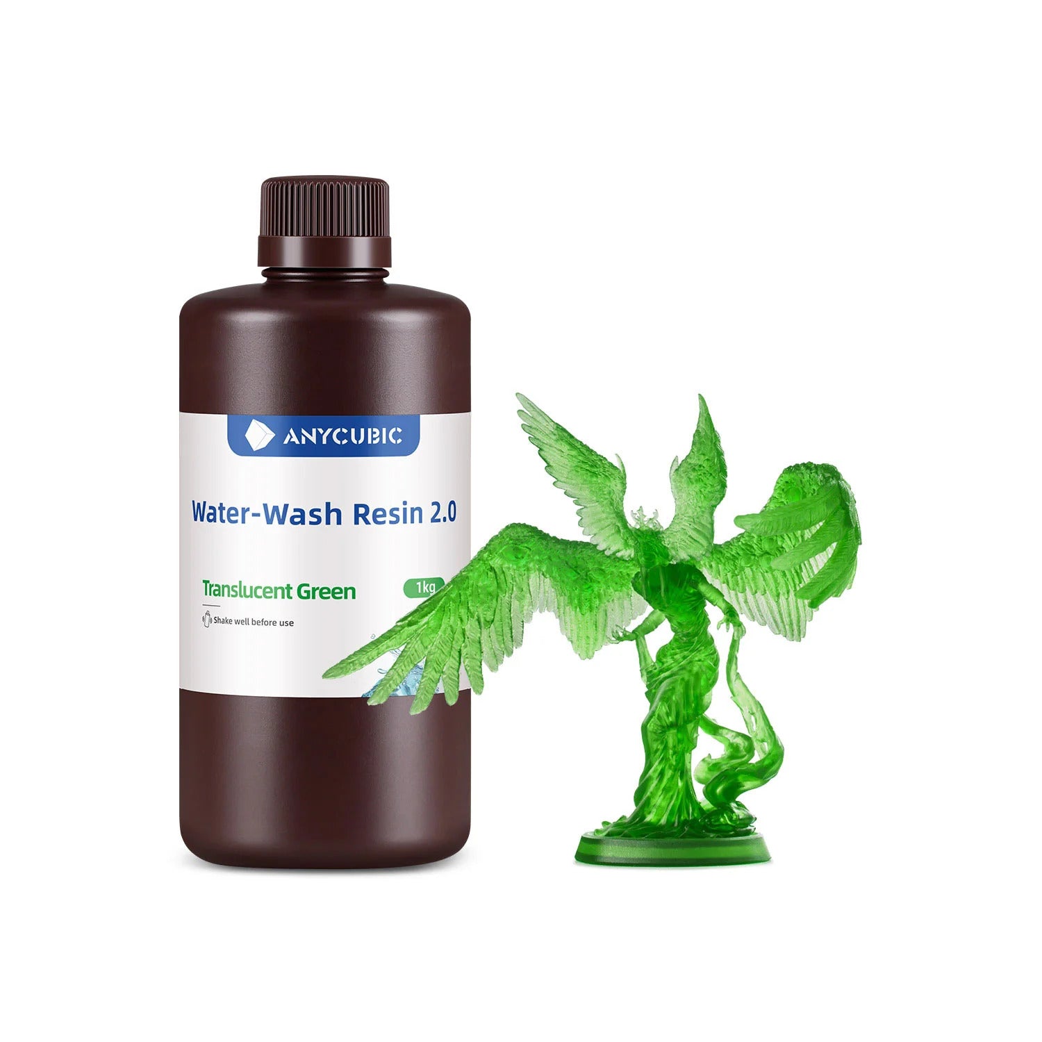 Resina Anycubic Water Wash 2.0 1Kg Verde Translucido
