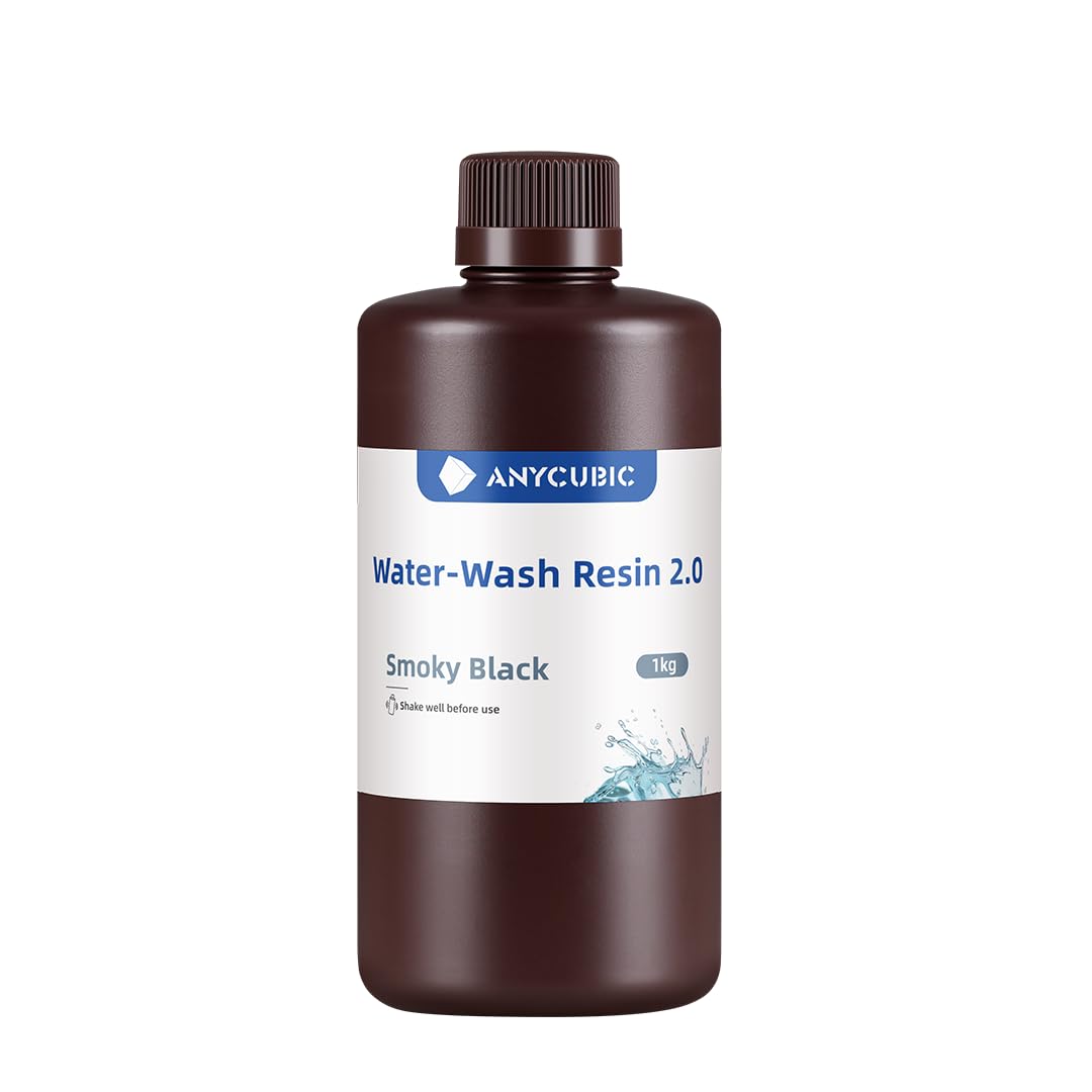 Resina Anycubic Water Wash Lavable En Agua 2.0 1Kg Negro Humo Traslucido