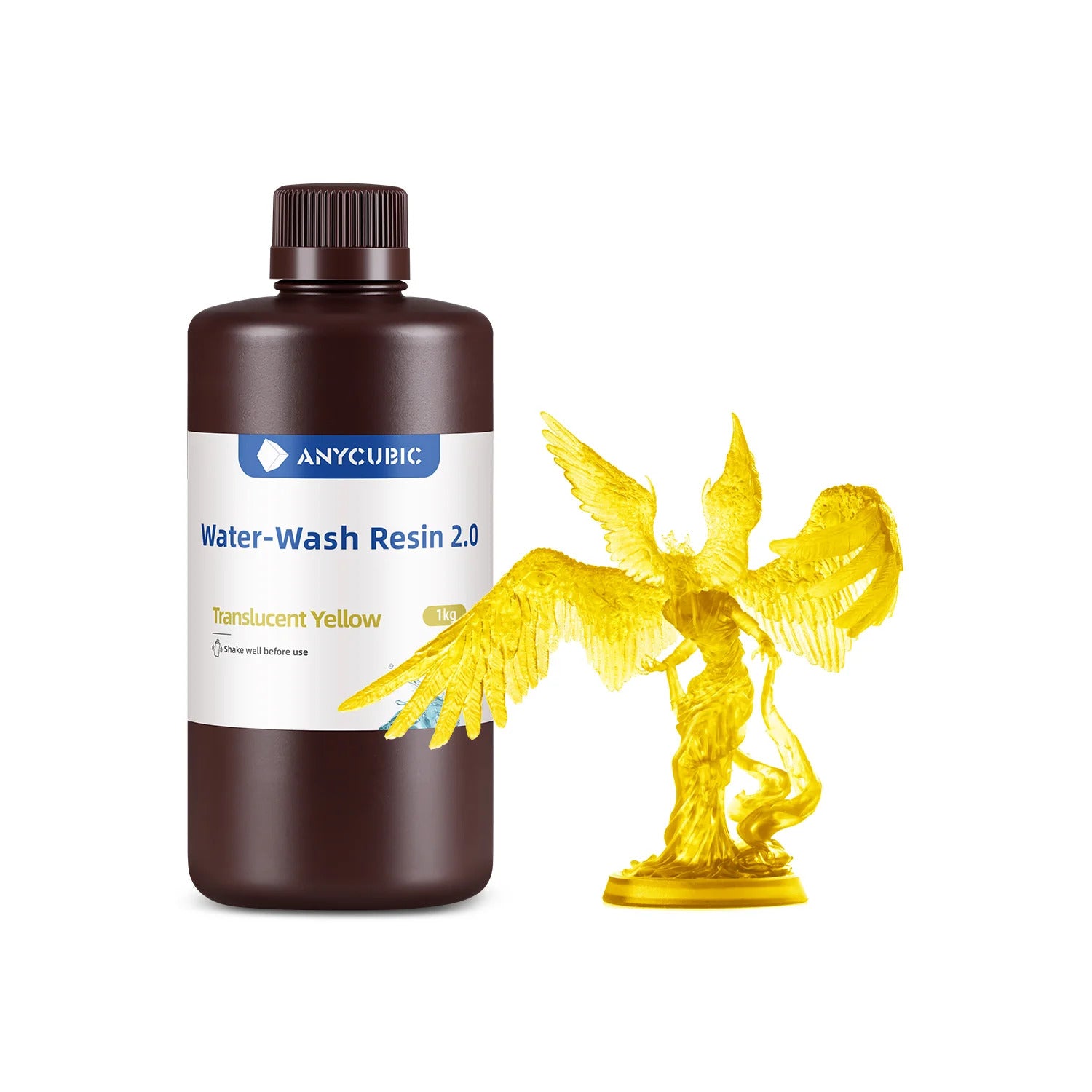 Resina Anycubic Water Wash 2.0 1Kg Amarillo Translucido