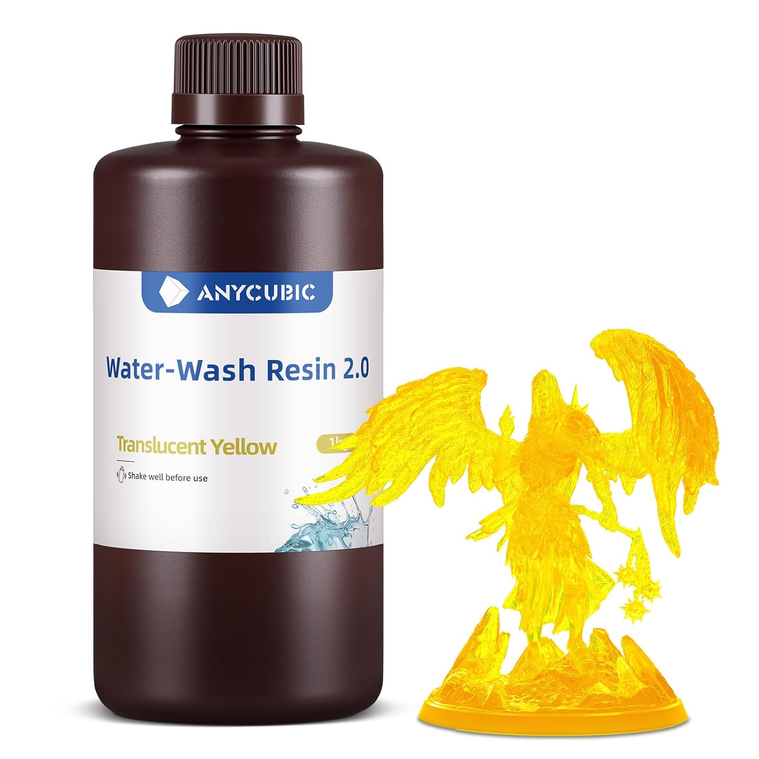 Resina Anycubic Water Wash 2.0 1Kg Amarillo Translucido