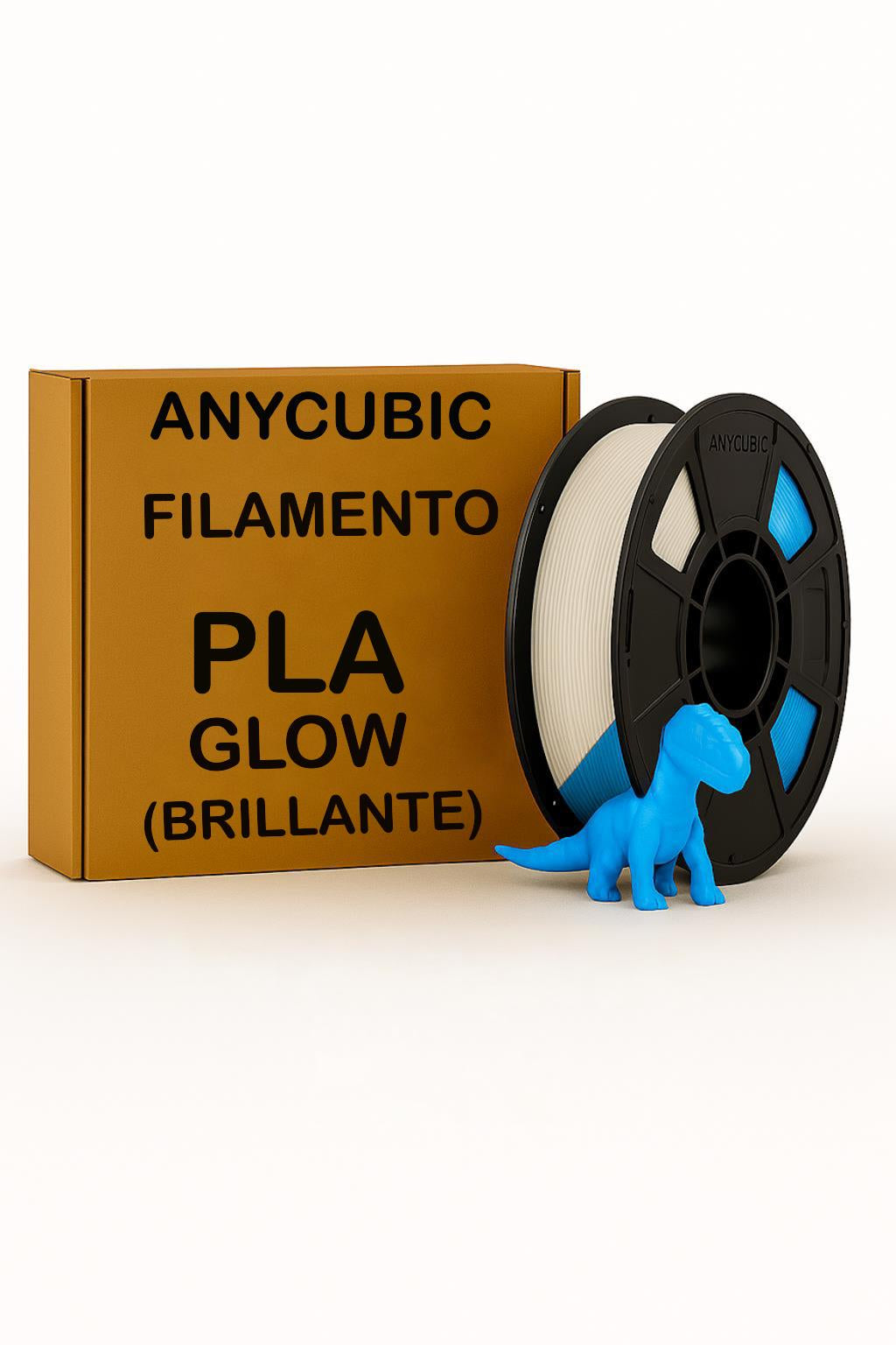 Filamento Anycubic Impresión 3d Pla Glow Blanco Brilla Azul 1kg 175mm