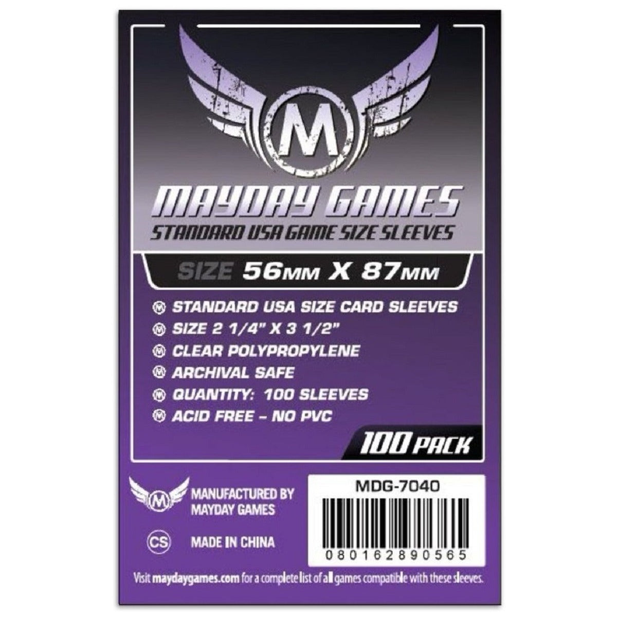 Fundas 56x87mm - Standard Usa x100 - Mayday